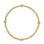 CZ Crystal Cylinder Beaded Stretch Bracelet- 18k Gold Plated.