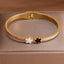 CZ Two Flower Bangle Bracelet - Gold