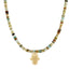 Beaded Gemstone Choker Hamsa Necklace - 14K Gold Plated