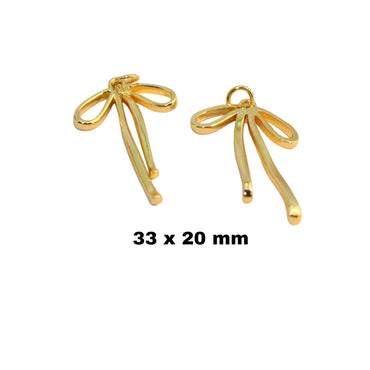 Ribbon Bow Charm - Gold