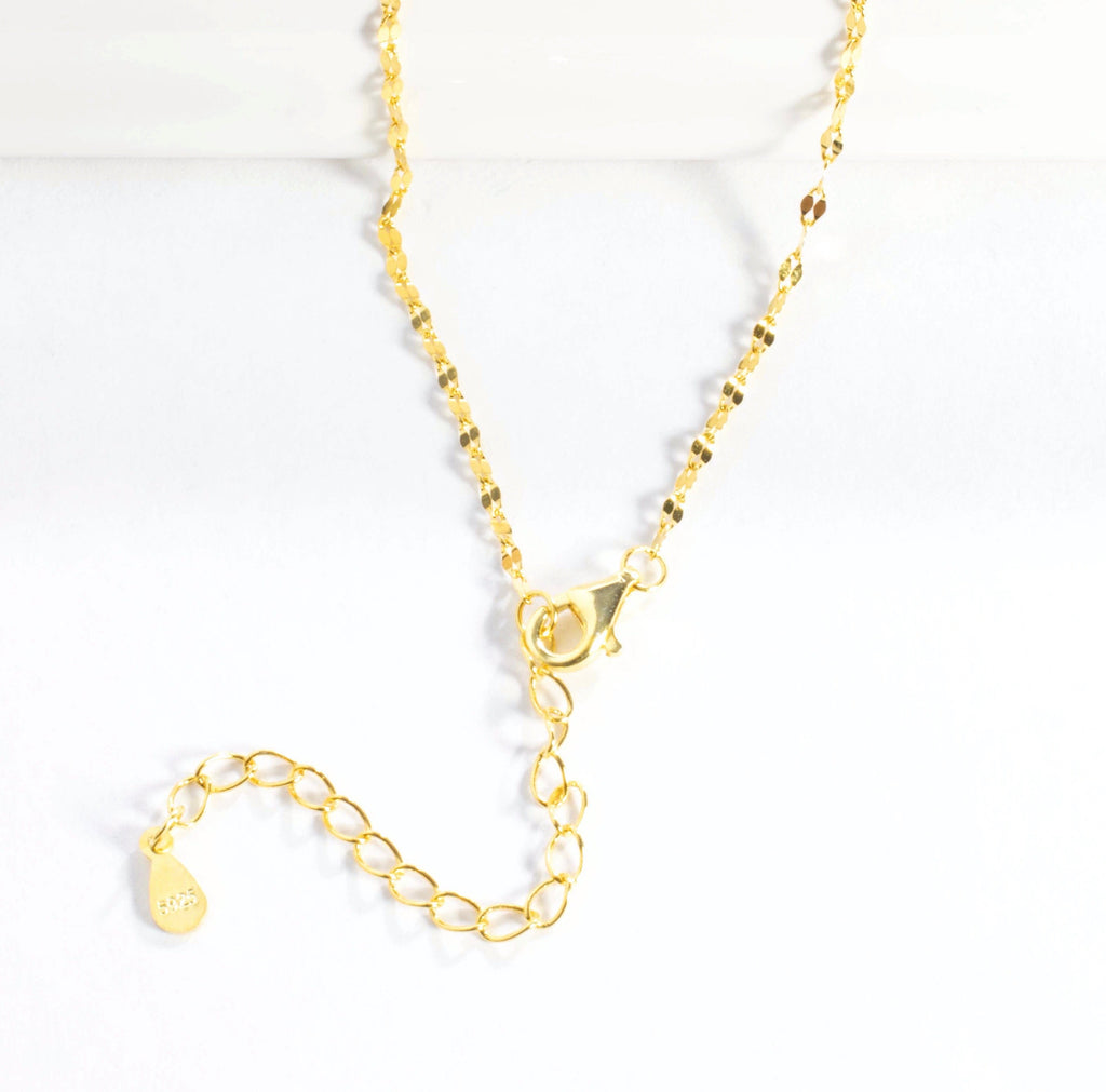CZ Star of David Charm Necklace - Gold