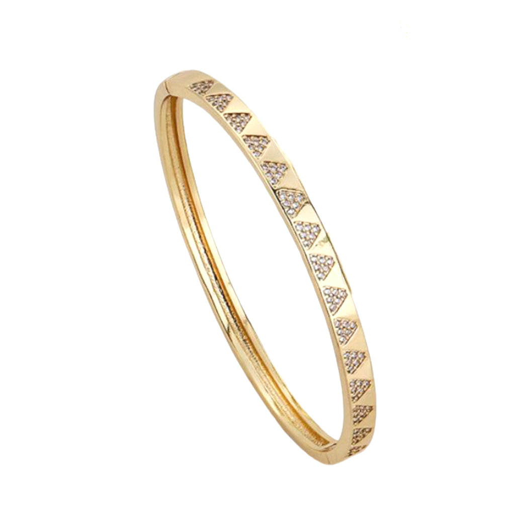 Stackable CZ Bangle Bracelet - 18K Gold Plated