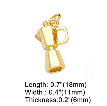 Coffee Maker Charm - Gold