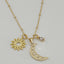 Moon & Sun Charms Necklace - Gold