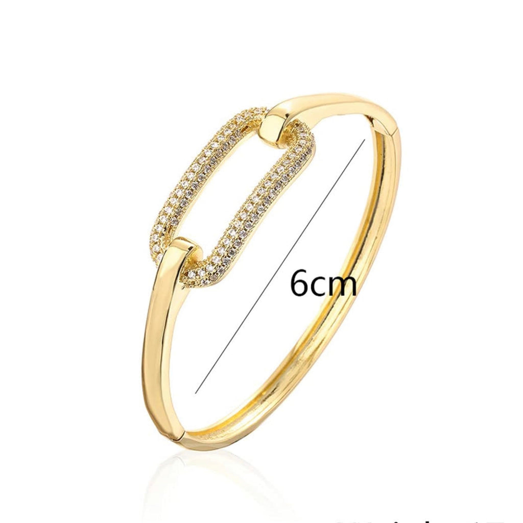 CZ Fashion 18K Gold Plated Bangle Bracelet