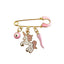 4 CM Enamel Pink Baby Pin For Protection - Gold