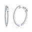 In and Out CZ Oval Shape 36”X 40” Hoop Earrings - Silver