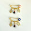 3.8 CM Enamel Evil Eye Pin with Genuine Azabache - Gold