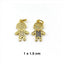 6.7 CM CZ Evil Eye Blue Pin For Babies - Gold