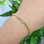 CZ Charm Stretch 5 mm Beaded Bracelet - 14k Gold Plated