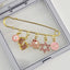 8 CM Plain Pin For Babies With Lucky and Protection Charms - Gold