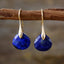 Faceted Gemstone Teardrop Earrings - Gold