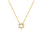 Small CZ David Star Pendant Necklace - Gold or Silver