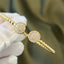 CZ Round Design Cuff Bracelet - Gold
