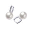 CZ Pearl Dangle Hoop Earrings - Gold and Silver