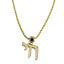 Blue Star Chai Necklace - Gold