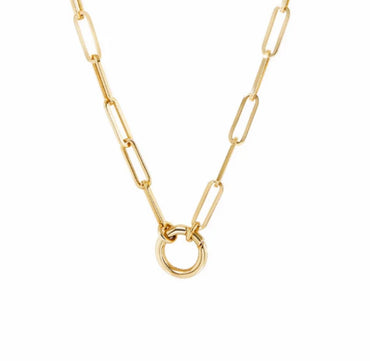 CZ Round Cross Charm - Gold