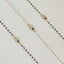 Sterling Silver Gold Plated CZ Hamsa Beaded Necklace