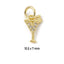 Mini CZ White Wine Glass Charm - Gold