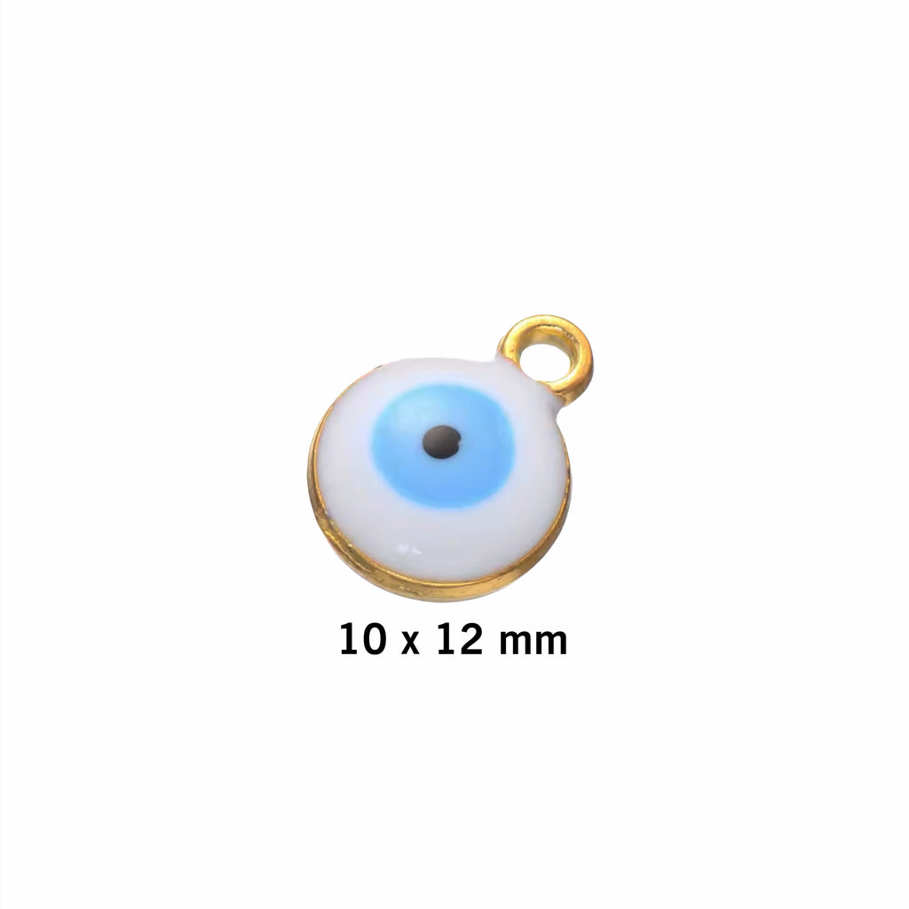 Enamel Evil Eye Charm - Gold