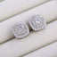 CZ Elegant Square Stud Earrings - Silver