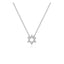 Small CZ David Star Pendant Necklace - Gold or Silver