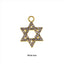 8 CM CZ Baby Pin With Jewish Charms - Gold