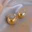 Shiny 18K Gold Plated Ball Huggie Earrings.