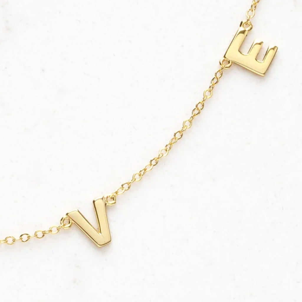 LOVE Necklace with CZ David Star - Gold