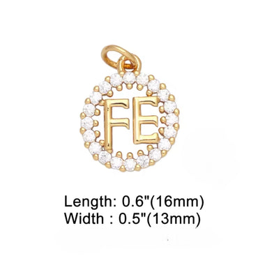 CZ Round FE Charm - Gold