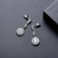 CZ Round Drop Stud Earrings - Silver