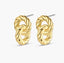 18K Gold Plated Lightweight Twisted Double Ring Stud Earrings