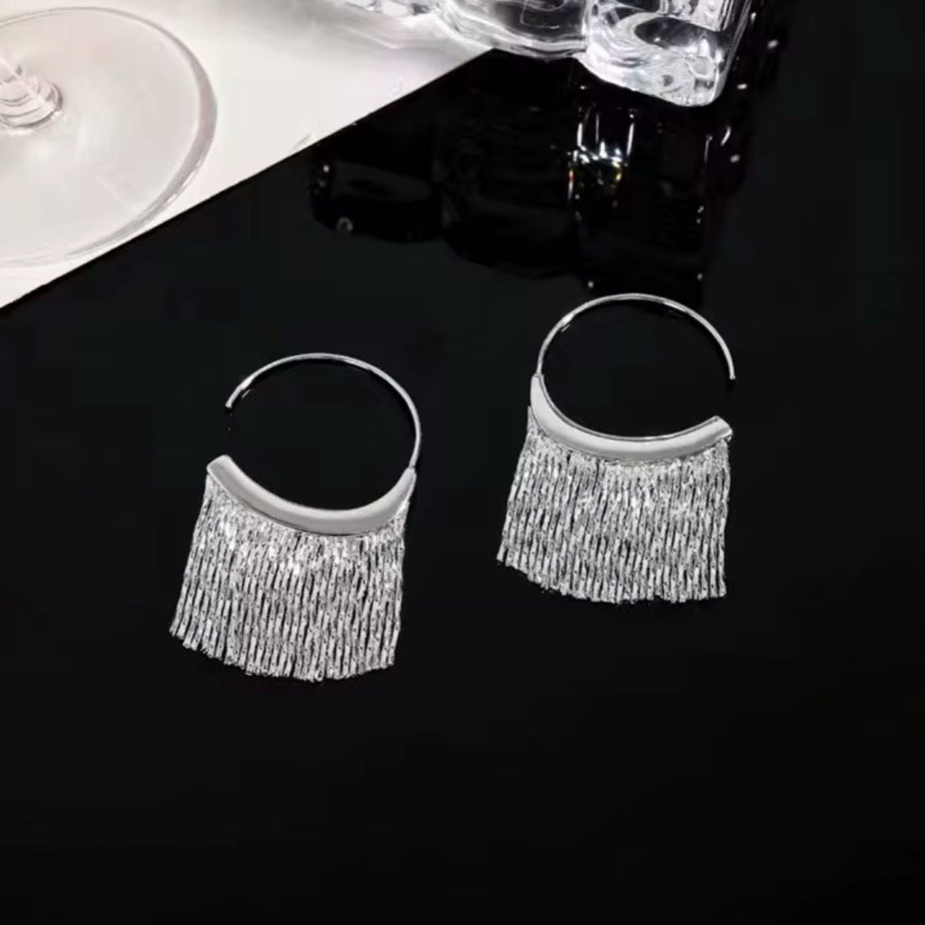 Metal Tassel Earrings - Gold and Silver