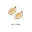 4 CM Pink Enamel Pin With Azabache 5 MM Charm - Gold