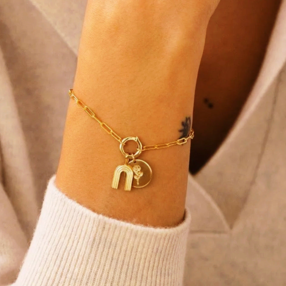 Faithful Charm Bracelet with Jewish Star and Chai