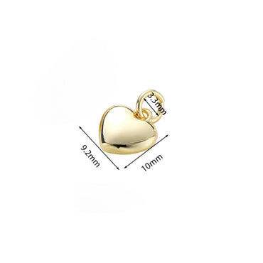 Mini Puffy Heart Charm - Gold