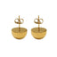 12 mm Stainless Steel Half Ball Stud Earrings - 18K Gold Plated