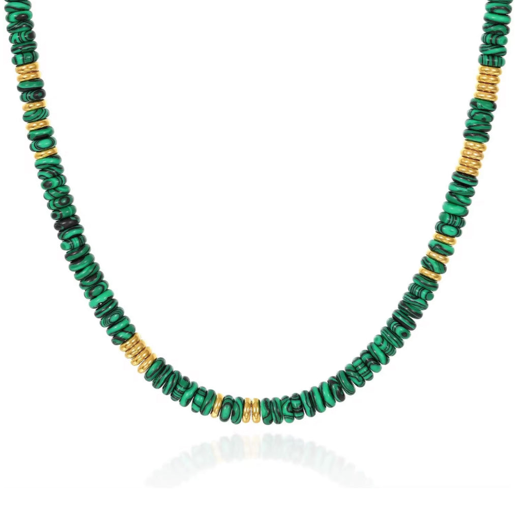 Lucky Fish Gemstone Necklace - Gold