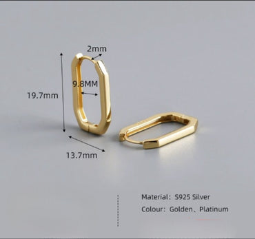 925 Sterling Silver 18K Gold Plated Huggies Hoop Earrings