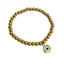 Evil Eye 5 mm Beaded Bracelet - Gold