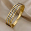 Stainless Steel Two Tone Bangle Bracelet