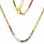 Sterling Silver 1.5 MM Multicolor Tennis Choker Necklace - Gold
