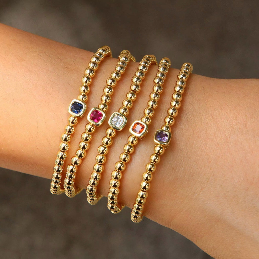 18K Gold Plated Birthstone Bracelet