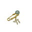 2.8 CM Enamel Evil Eye Pin With Chai Charm For Babies Or Ladies - Gold