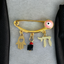 3.8 CM Enamel Evil Eye Pin with Genuine Azabache - Gold