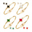 Stainless Steel Enamel Clover Set (Bracelet & Earrings) - Gold