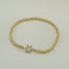 CZ Star of David Beaded Stretch Bracelet - Gold