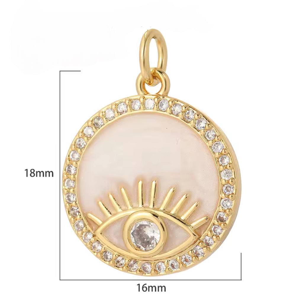 Evil Eye Hamsa Charms Necklace - Gold