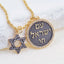 18k Gold Plated Am Yisrael Chai/ David Star Pendants Necklace