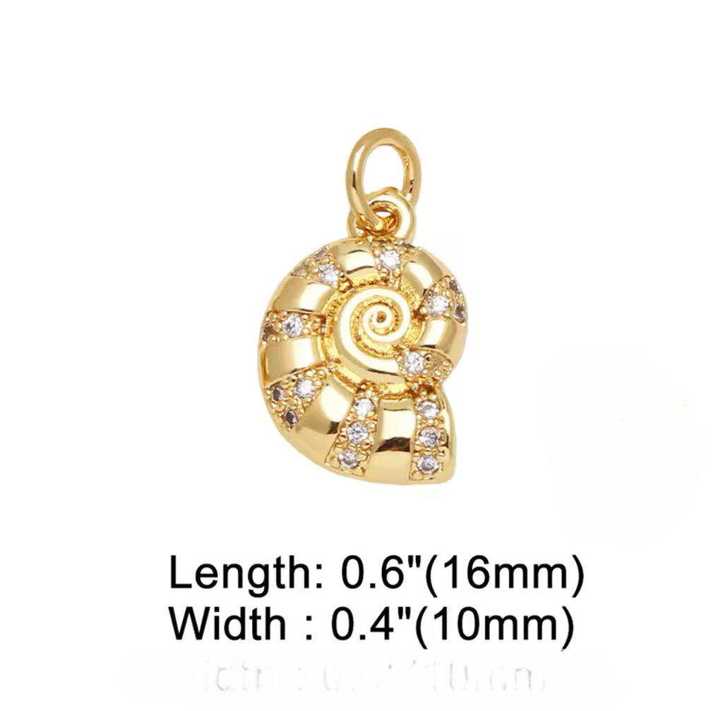 CZ Snail Charm - Gold